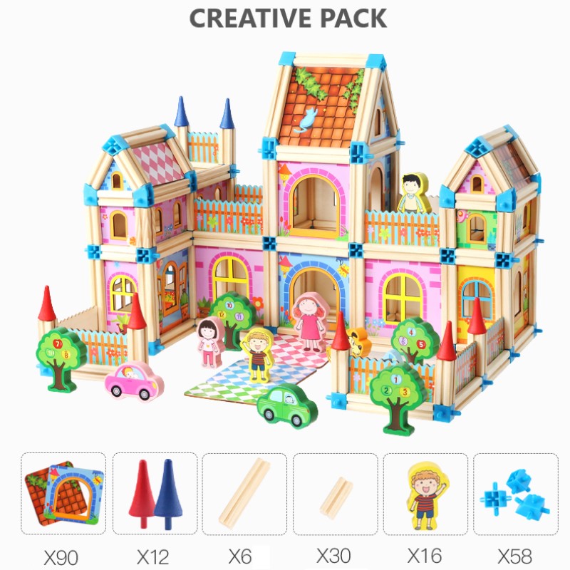 EcoToys Creative Castle Blocks | Bouw Fantasievolle Kastelen - Montessori Speelgoed