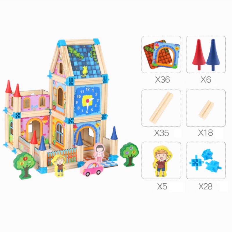 EcoToys Creative Castle Blocks | Bouw Fantasievolle Kastelen - Montessori Speelgoed