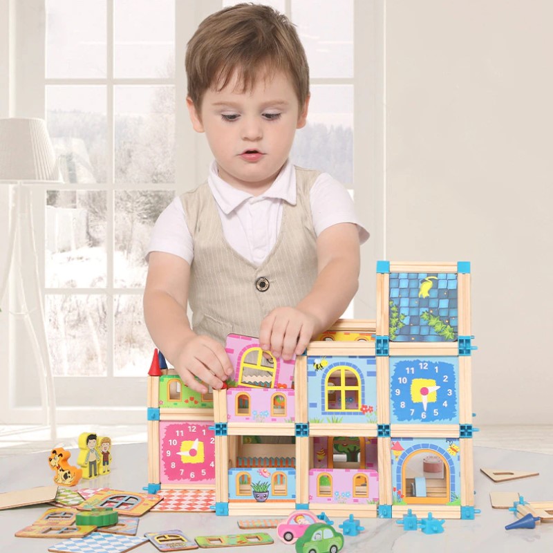 EcoToys Creative Castle Blocks | Bouw Fantasievolle Kastelen - Montessori Speelgoed