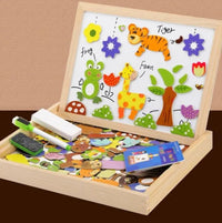 Thumbnail for Dubbelzijdig Montessori Tekenbord met Magnetische Puzzlestukken en Kleurige Markers voor Kinderen 7