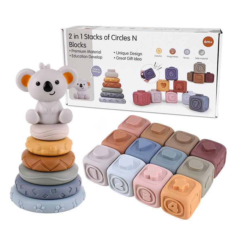 Baby Silicone Blokken | Leren en Spelen - Montessori Speelgoed