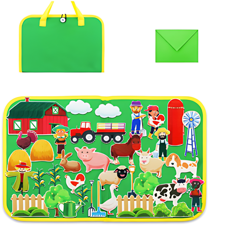 Montessori Felt Boards | Calm Playing - Educational Busy Board with Felt Animals for Children
