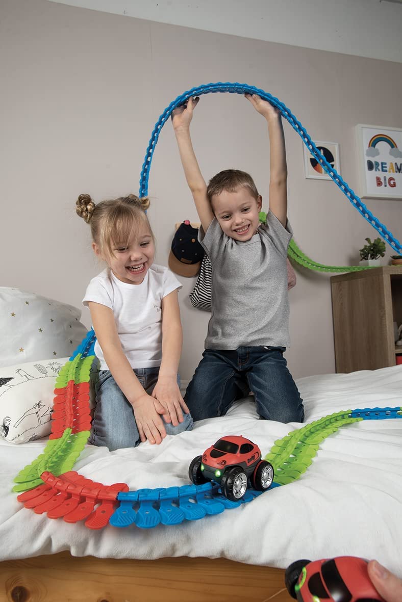 Echte Veranderbare Track met LED Lichten | Spetterende Actie - Racebaan voor Kinderen