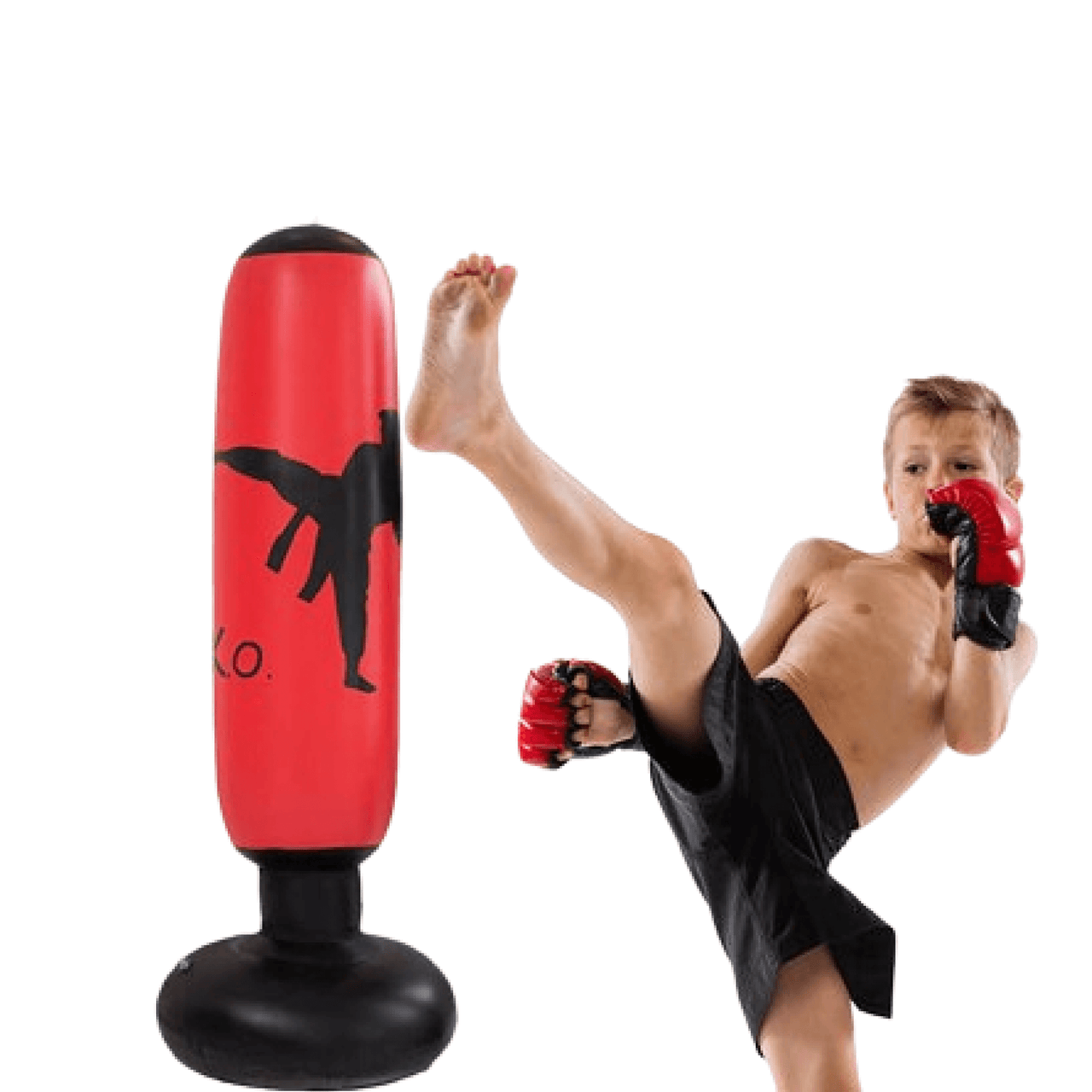 PowerStrike Punch Bag | Versterk kracht en uithoudingsvermogen - Opblaasbare vrijstaande fitnesstoren voor intensieve training