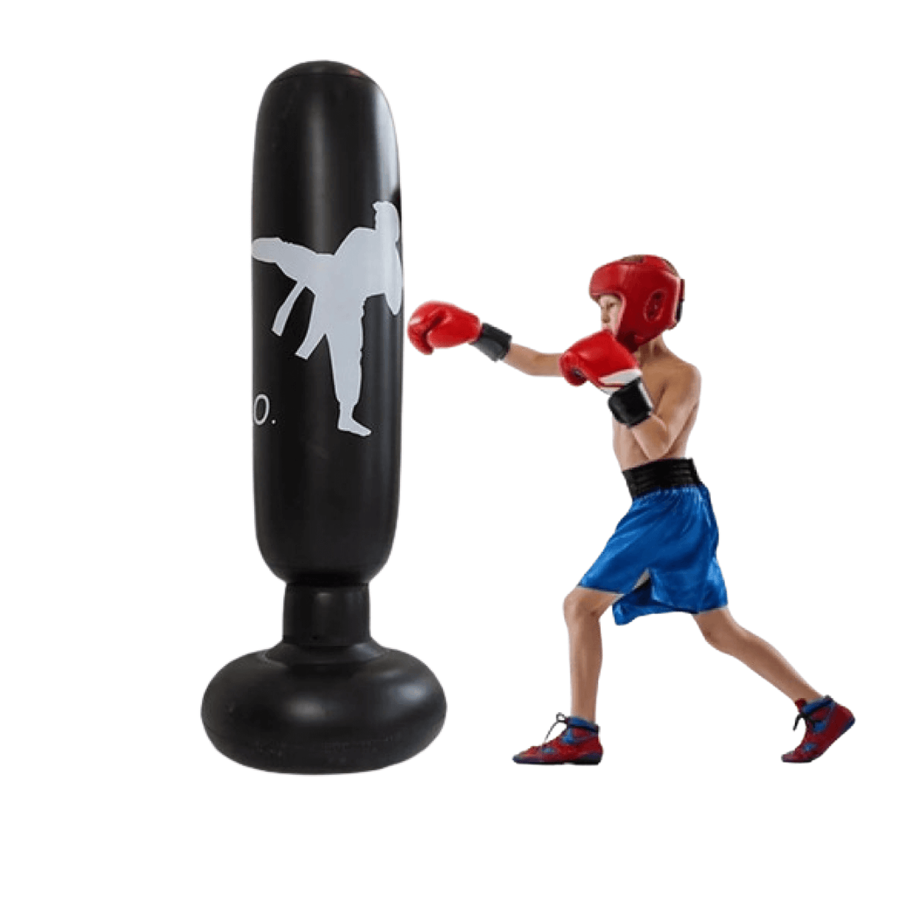 PowerStrike Punch Bag | Versterk kracht en uithoudingsvermogen - Opblaasbare vrijstaande fitnesstoren voor intensieve training