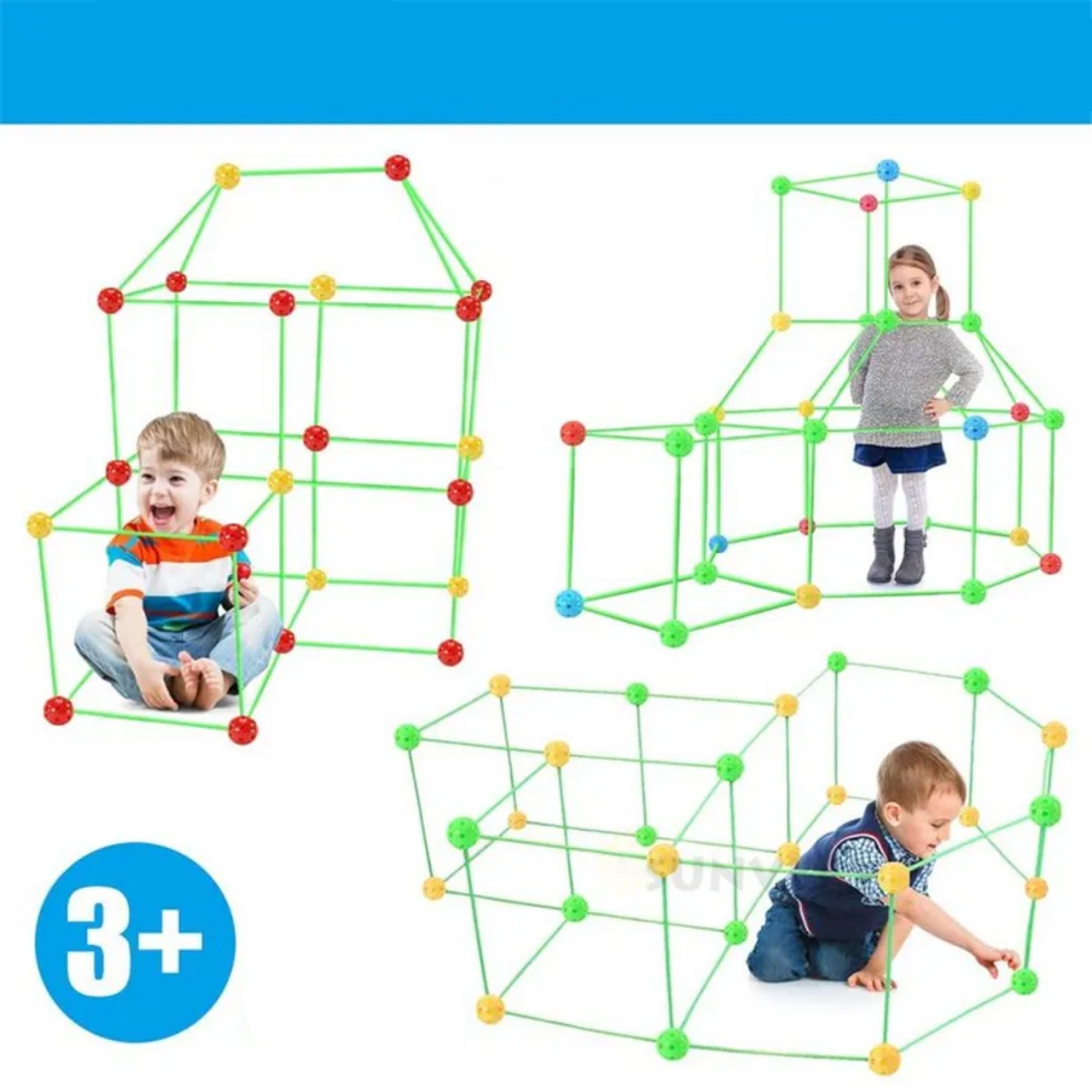 Kids Construction Forts Kit | Magische Forten Bouwen - Voor Creatieve Kinderen