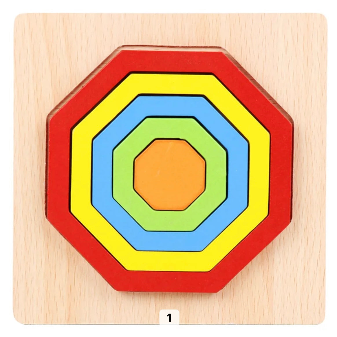 EcoToys™ Geometric Puzzle | Educatief puzzelen met vormen - Geometrische Houten Puzzel