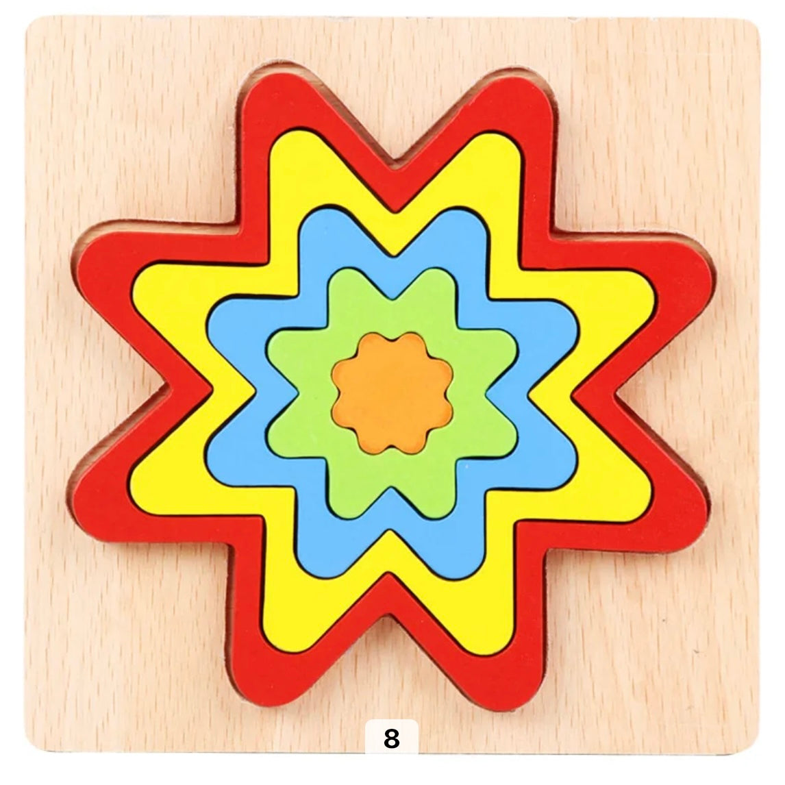 EcoToys™ Geometric Puzzle | Educatief puzzelen met vormen - Geometrische Houten Puzzel