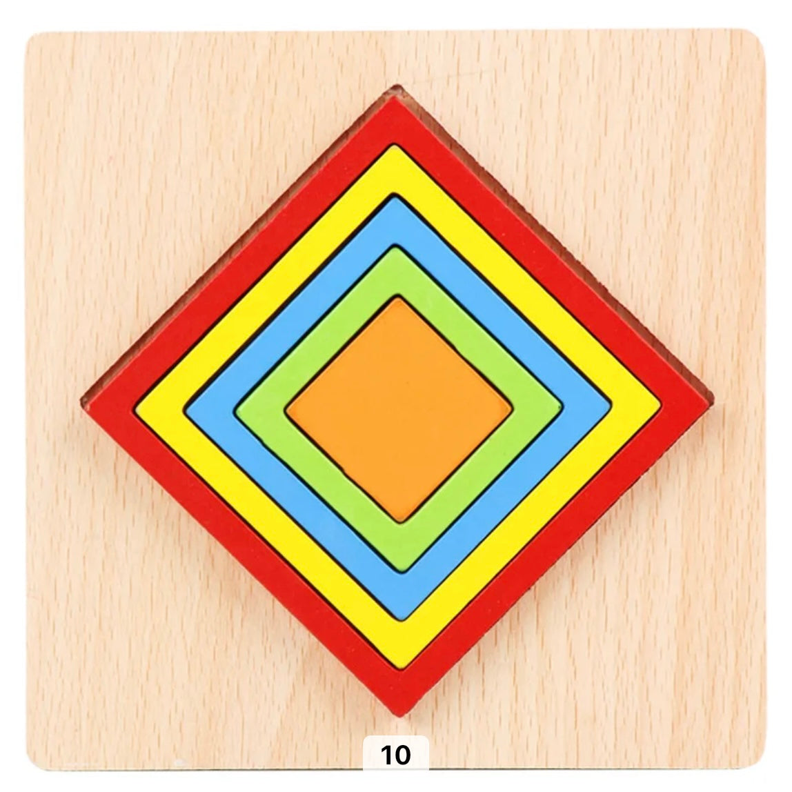 EcoToys™ Geometric Puzzle | Educatief puzzelen met vormen - Geometrische Houten Puzzel