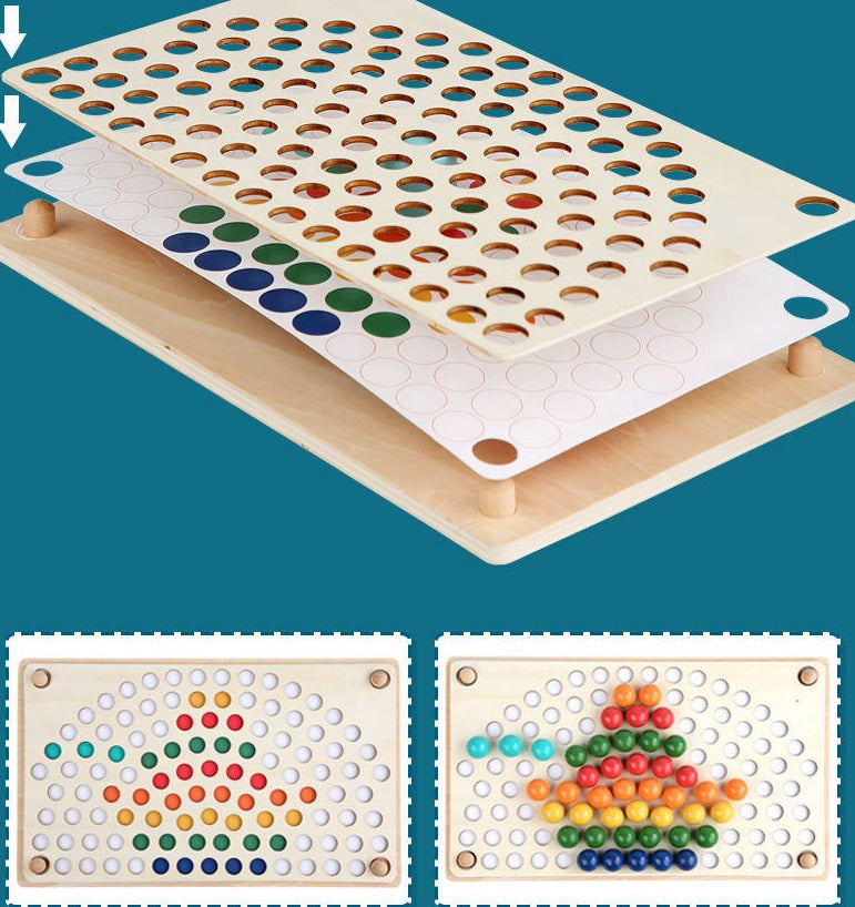 EcoToys Houten Regenboogbord | Educatief Puzzelspel - Kleuren en Vormen