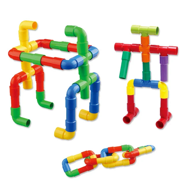 BuildTubes | Kreativ bauen und lernen - Pädagogisches Rohrblockspielzeug in fröhlichen Farben