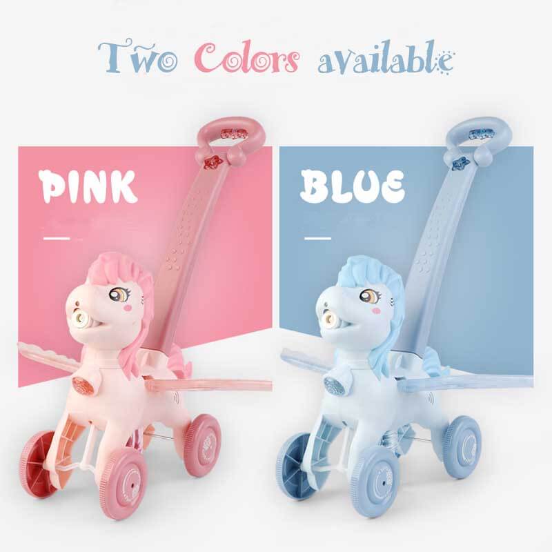 BubblePony | Magischer Blasen Spaß - Handgeschobene Einhorn Seifenblasenmaschine für Kinder