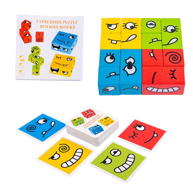 EcoToys SmartyBlocks | Creatieve Blokken - Houten Montessori Puzzelspel