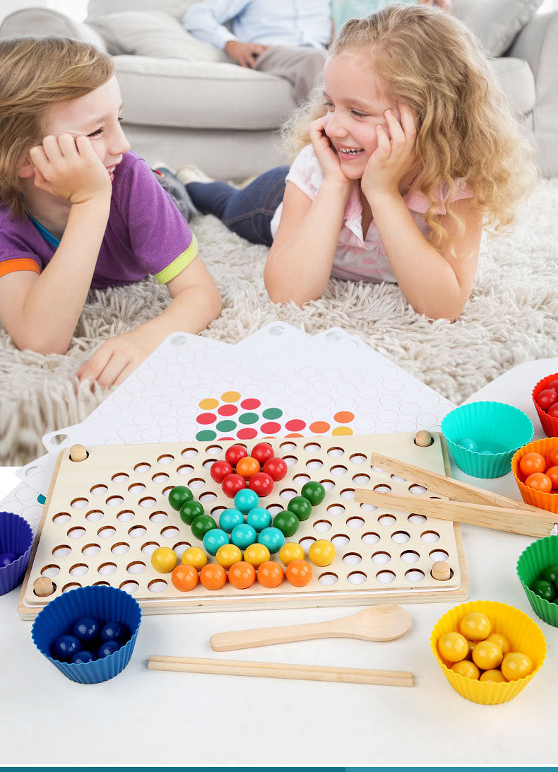 EcoToys Houten Regenboogbord | Educatief Puzzelspel - Kleuren en Vormen