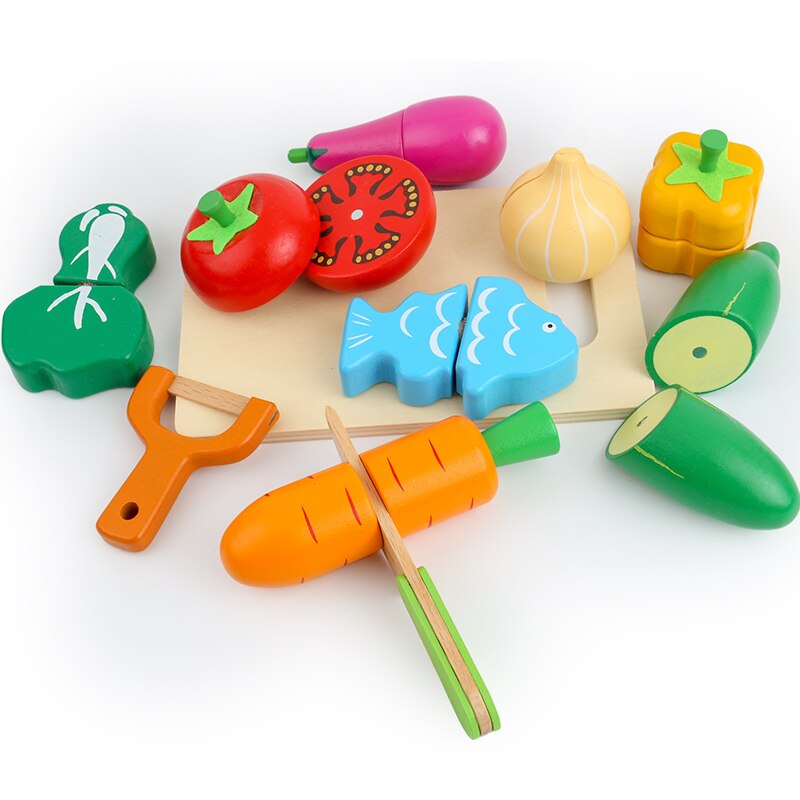 EcoToys ChefPal - Maak koken magisch | Houten snijfruit & groenteset voor kinderen