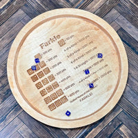 Thumbnail for Houten Farkle Dobbelspel Tray met Gegraveerde Score Tabel en 6 Dobbelstenen voor Gezellige Spelavonden 5
