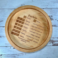 Thumbnail for Houten Farkle Dobbelspel Tray met Gegraveerde Score Tabel en 6 Dobbelstenen voor Gezellige Spelavonden 7