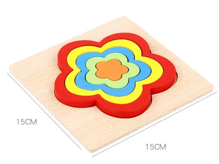 EcoToys™ Geometric Puzzle | Educatief puzzelen met vormen - Geometrische Houten Puzzel