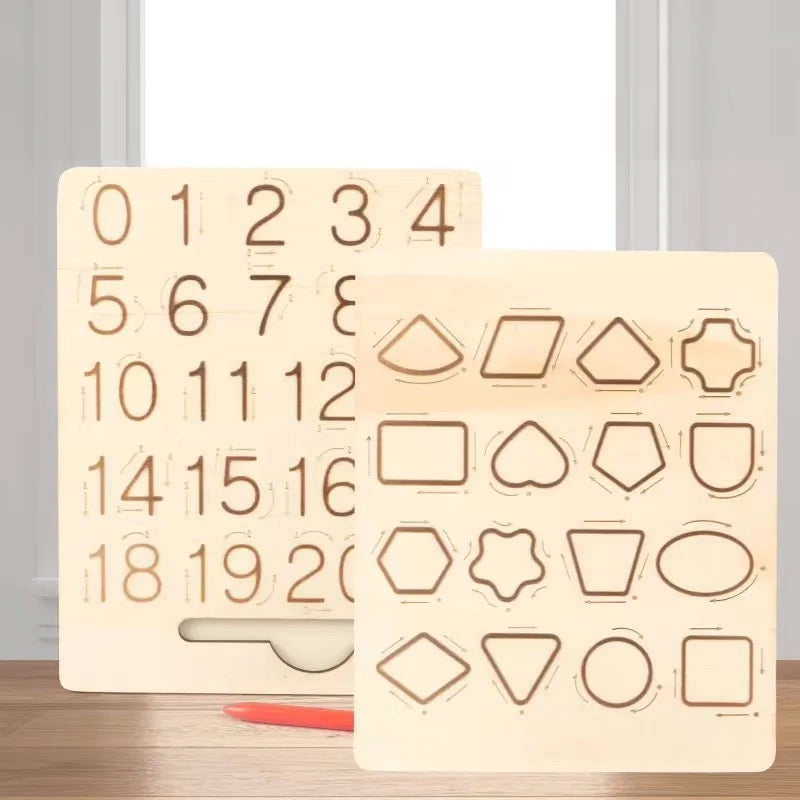 Ecotoys Montessori Cogniboard | Ontdek de wereld van cijfers en letters - Educatief houten puzzelbord voor kinderen