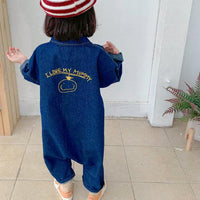Thumbnail for Jumpsuit voor Peuters en Kleuters, Blauw/Beige Katoen, Maat 1-7 Jaar, Ademend en Comfortabel, Eenvoudige Drukknoopsluiting 1