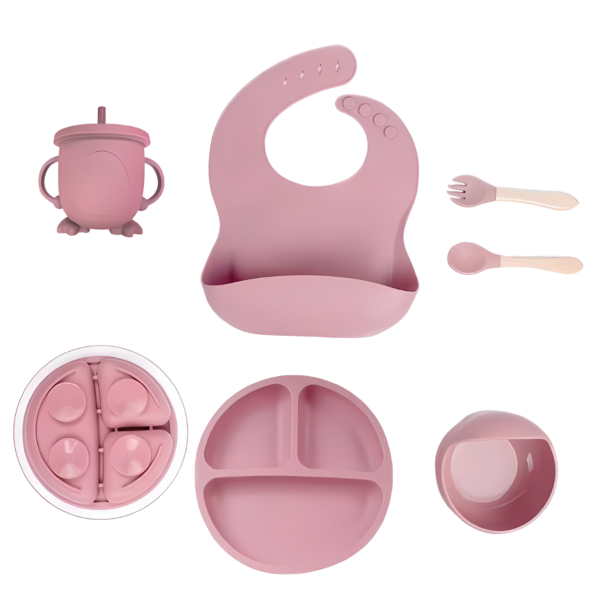 Feedo Silicone Set | Veilig Baby Voeden – 6-delige Set