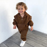 Thumbnail for Katoen Half Zip Trainingspak | 2-delig, 12 maanden tot 7 jaar – Stijlvol en warm voor jouw kleintje 1