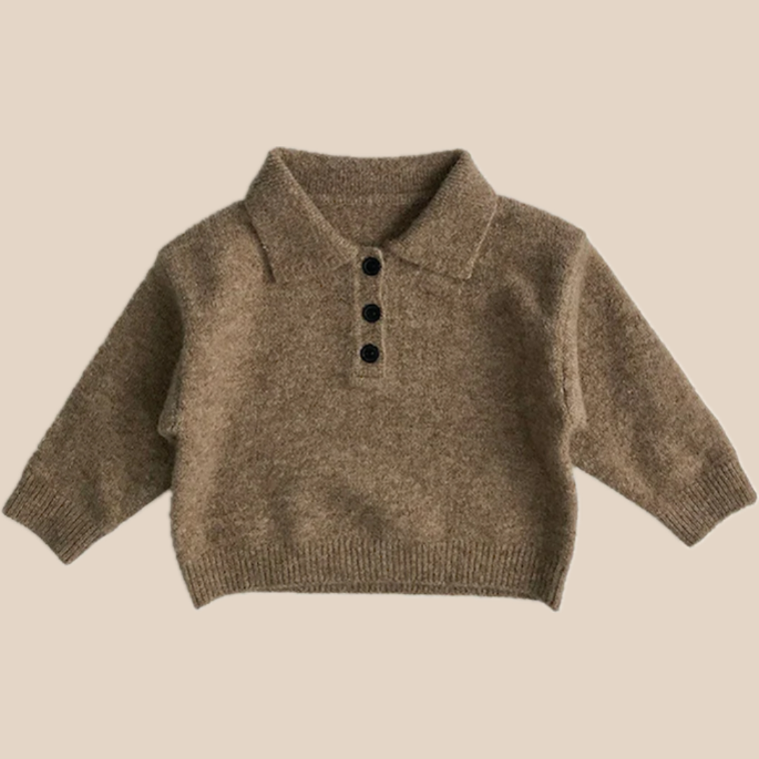 Lange Katoenen Polo voor Kinderen van 1-7 Jaar – Beige/Bruin, Warm en Ademend, Perfect voor Koude Dagen 1
