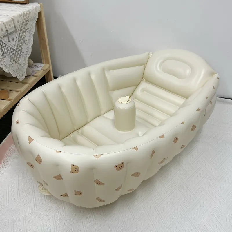 LumoNest Babybadkuip | Opblaasbaar, 0-3 jaar, 82 x 57 x 28 cm – Zorgeloos en comfortabel badplezier overal 0