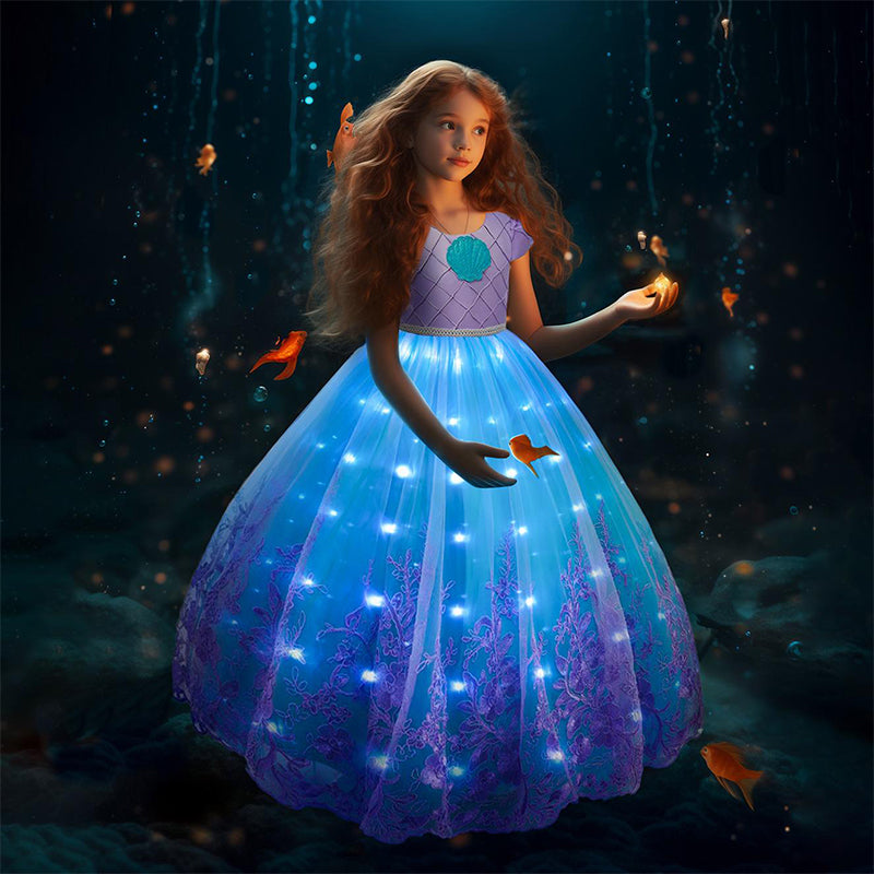 MagicWave prinsessenjurk | Zeemeermin thema, maten 100-150 – Magisch verkleedplezier voor elk kind 2