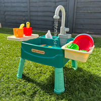 Thumbnail for Magische Water Speelkeuken Hout voor Kinderen met Interactieve Kraan en 19 Accessoires – Speelkeukentje voor Binnen en Buiten 0