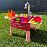 Thumbnail for Magische Water Speelkeuken Hout voor Kinderen met Interactieve Kraan en 19 Accessoires – Speelkeukentje voor Binnen en Buiten 1