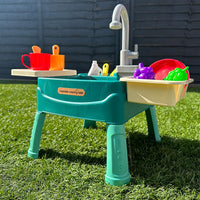 Thumbnail for Magische Water Speelkeuken Hout voor Kinderen met Interactieve Kraan en 19 Accessoires – Speelkeukentje voor Binnen en Buiten 2