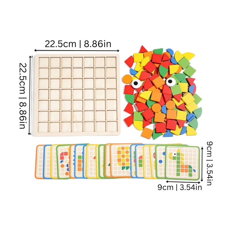 EcoToys™ ThinkMatch | Verbetert logisch denken - Fantasierijk Houten Educatieve Puzzelset