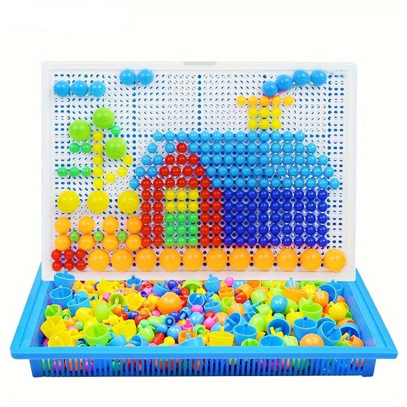 Max | Montessori Bouwblok Puzzelset met 296 Kleurige Stukken voor Kinderen vanaf 3 Jaar 0