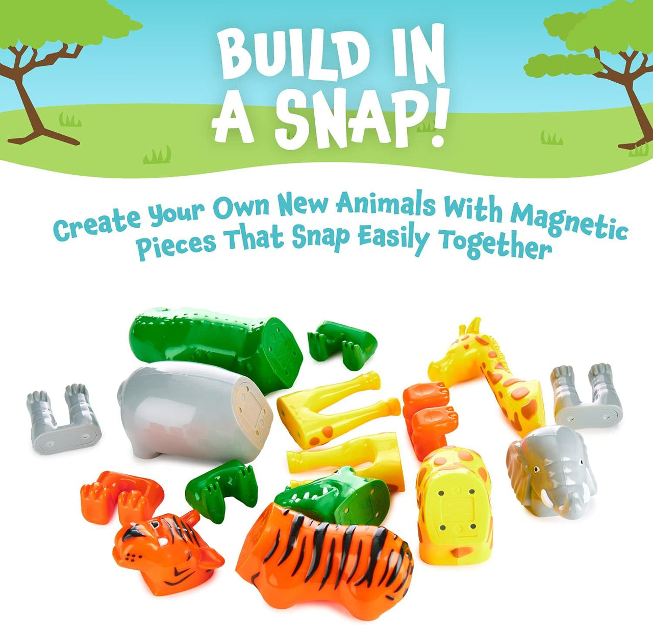 Magnetix Animal Mix™️ | Mix & Match - Educatief Magnetisch Dieren speelgoed