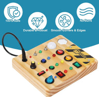 Thumbnail for Ecotoys Wooden Wonderschijf | Creëer eindeloos speelplezier! - Montessori LED Busy Board voor leerzame avonturen