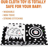 Thumbnail for Montessori Baby Sensory Book van Zacht Polyester met Hoge Contrastpatronen en Babyveilige Spiegel voor 0-12 Maanden 4