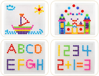 Thumbnail for Montessori Paddenstoel Pegboard Educatief Speelgoed voor Kinderen met 296 Kleurige Spijkers - Creatief Speelgoed 3+ Jaar 1