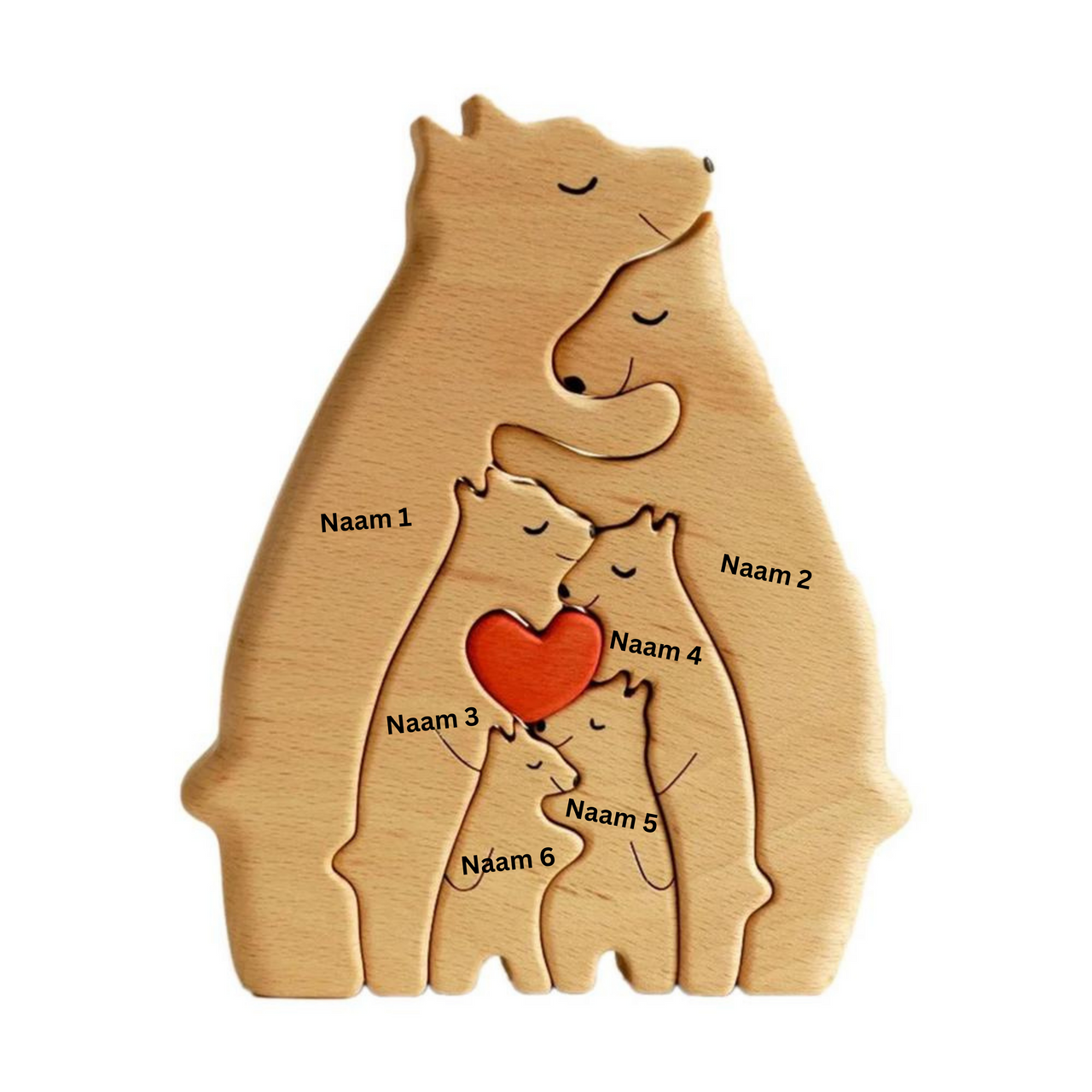 EcoToys Rompecabezas de Osos de Madera | Cálido y Acogedor - Decoración