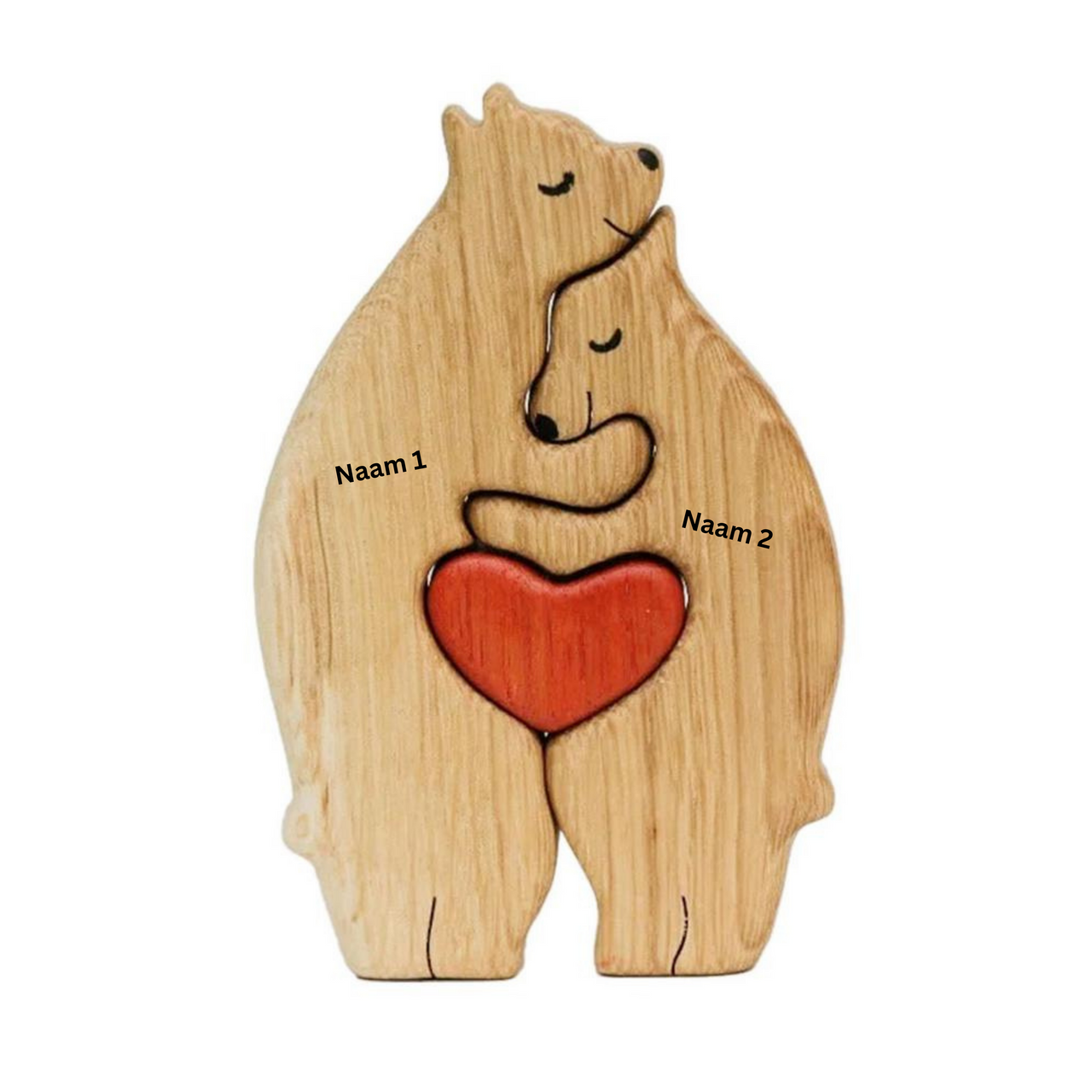 EcoToys Rompecabezas de Osos de Madera | Cálido y Acogedor - Decoración