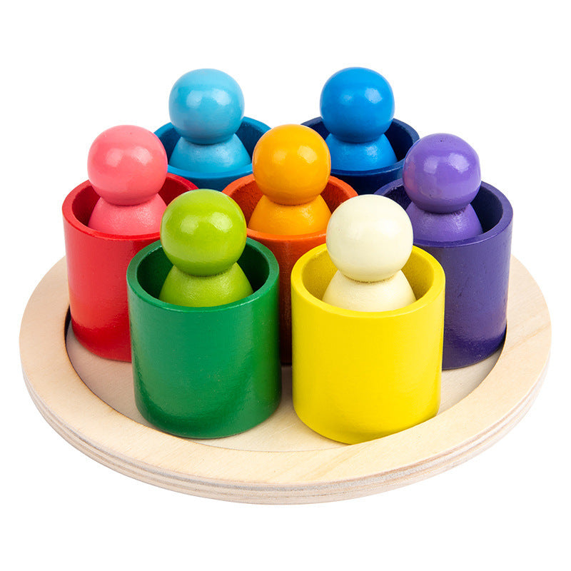 Rainbow Stacking Fun | Stimuleer Creativiteit - Educatieve Houten Blokken voor Kinderen