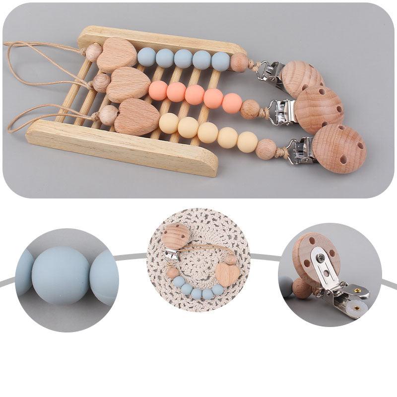 Ecotoys CozyClip™ | Veilig & stijlvol - Houten speenketting voor baby’s