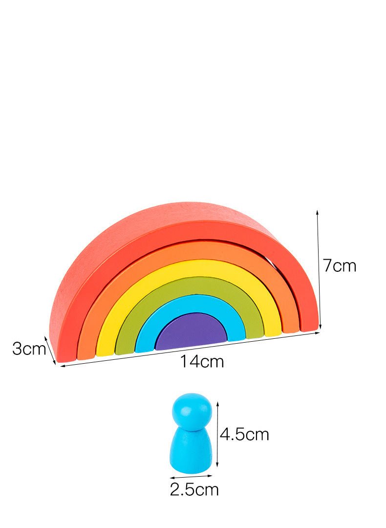 Rainbow Stacking Fun | Stimuleer Creativiteit - Educatieve Houten Blokken voor Kinderen