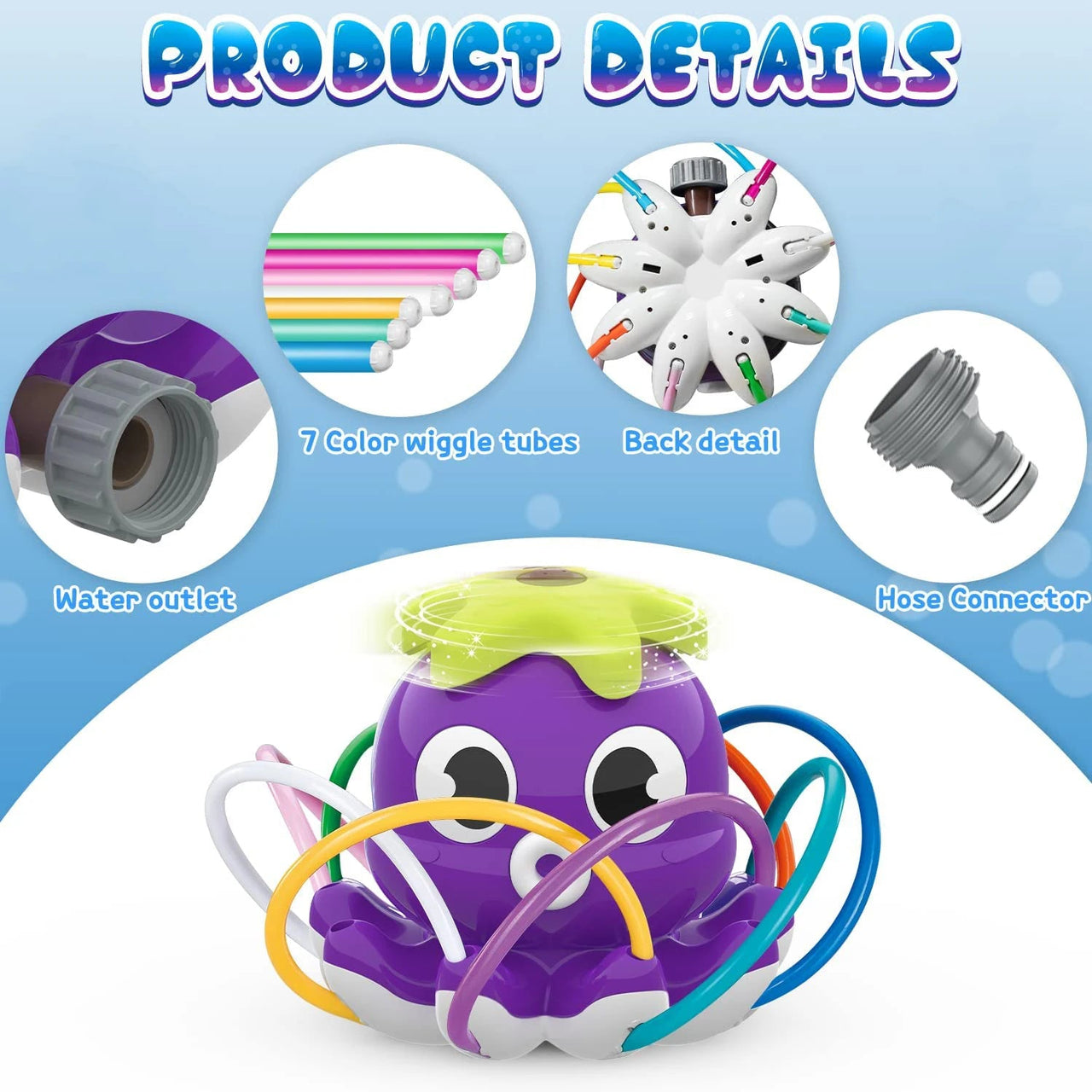 Octopus Watersproeier voor Kinderen – Speelse Tuinverfrissing, Eenvoudige Installatie, Veilig Plastic, Compact Formaat 2