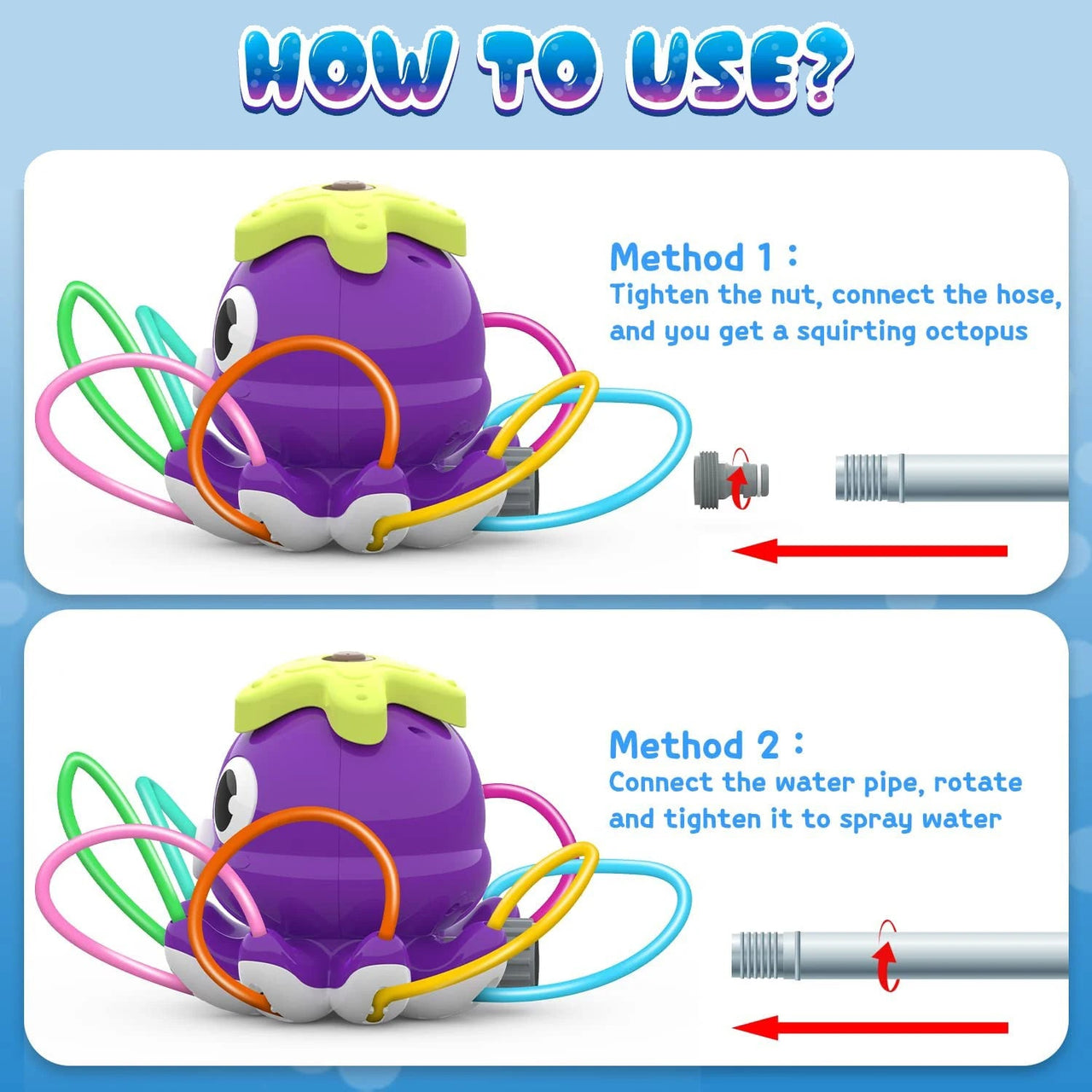 Octopus Watersproeier voor Kinderen – Speelse Tuinverfrissing, Eenvoudige Installatie, Veilig Plastic, Compact Formaat 4