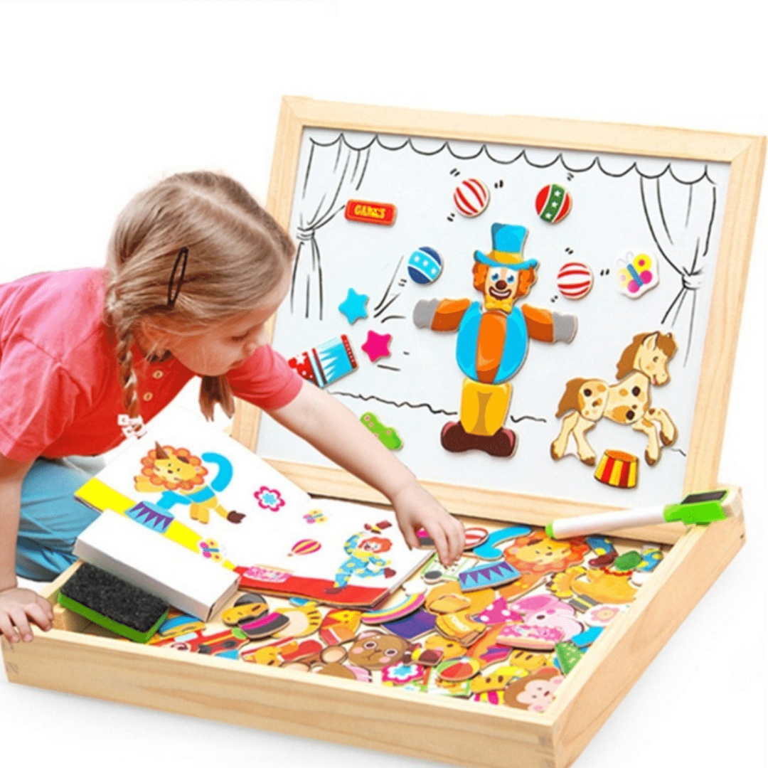 EcoToys™ Creative Playboard | Prikkel de Verbeelding van Uw Kind - Houten Magnetisch Krijtbord