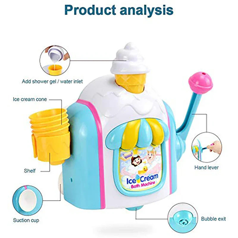 BubbleCream | Magische Bubbles - Automatische Eiscreme Bellenblaasmachine für Kinder