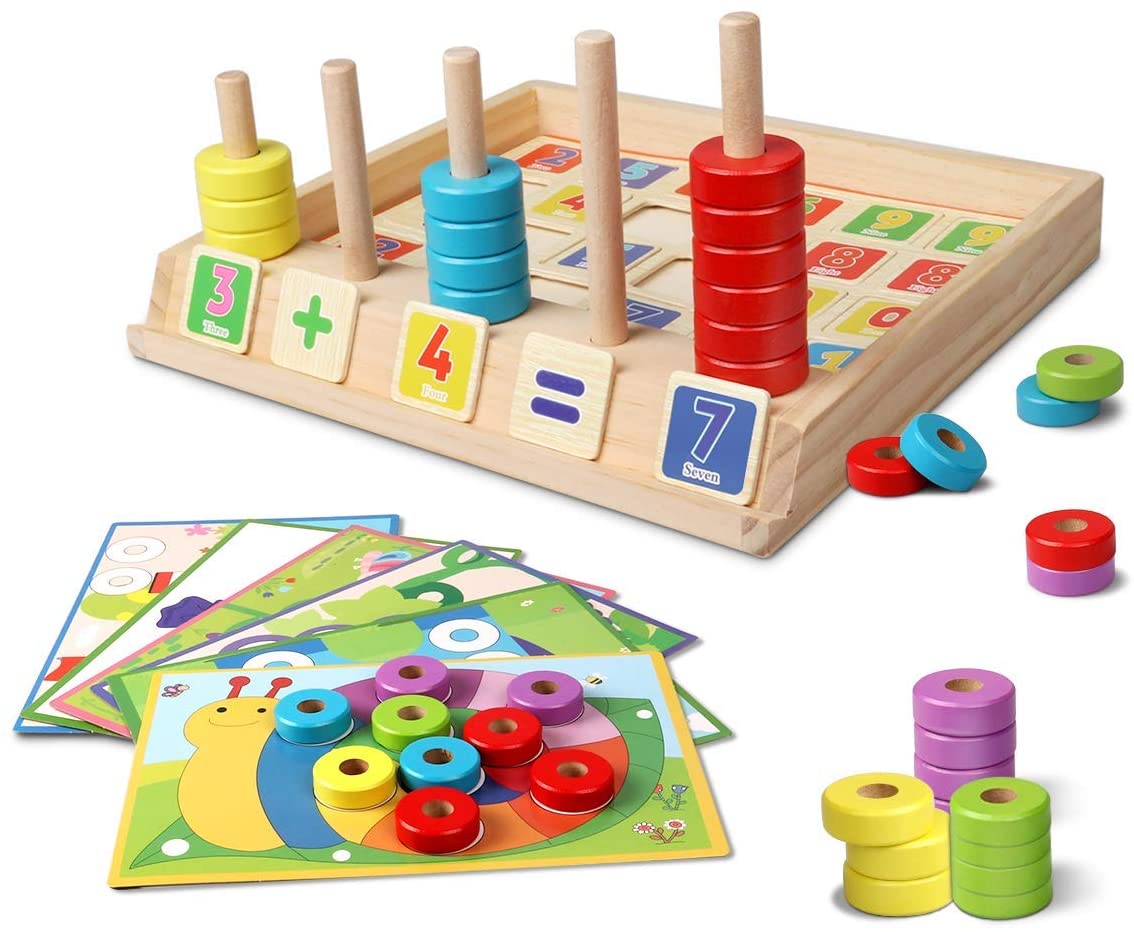 EcoToys MathMaster | Speel en leer - Educatief houten rekenspel voor kinderen