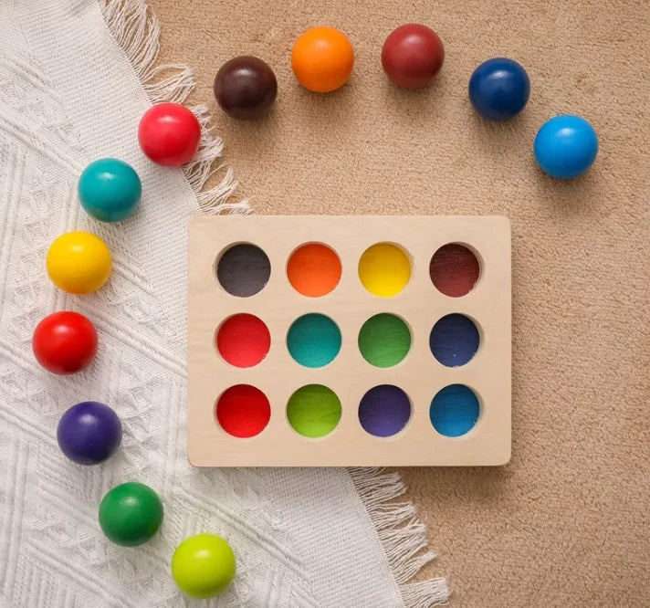 EcoToys RainbowWood™ | Ontdek de magie van kleuren - Montessori regenboog sorteerspel