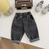 Thumbnail for Relaxed Fit Spijkerbroek voor Jongen – Katoen, Verstelbare Tailleband, Blauw, Zwart, Abrikoos, 0-5 Jaar 3